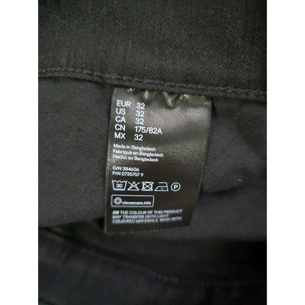 H&M &Denim Mens Super Skinny Jeans Black Size 32 Stretch Low Rise